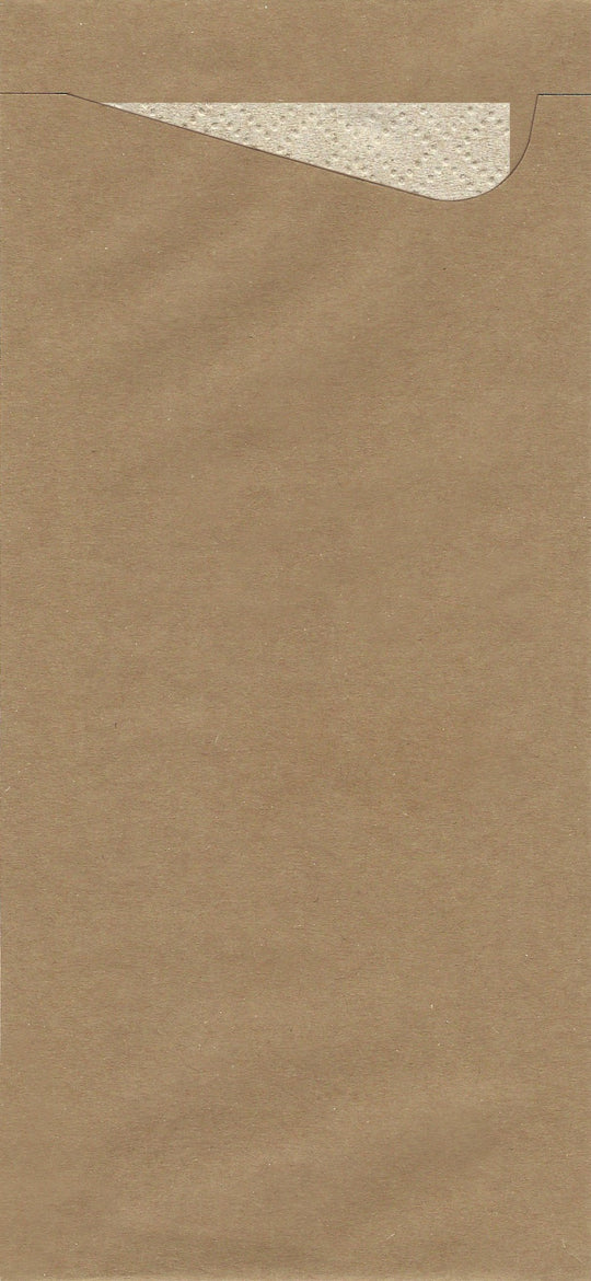 Pochetta Kraft Cutlery Pouch with 3ply Napkin 400/Box Code 239-5
