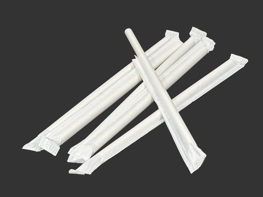 NEW Paper Straw Standard Individually Wrapped White 6000/Box Code SS8200W