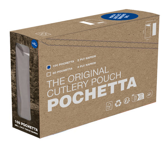 Pochetta Bordeaux Classic Stripes Cutlery Pouch with 2ply Napkin 500/Box Code 265-5