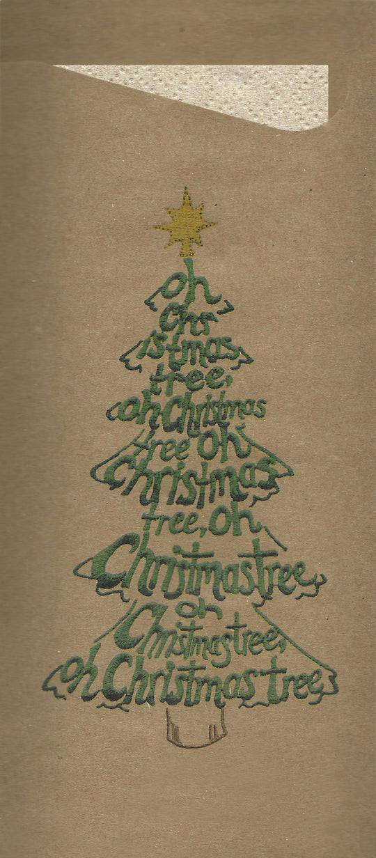 Pochetta Xmas Kraft Cutlery Pouch with 2ply Napkin 500/Box Code 235-5