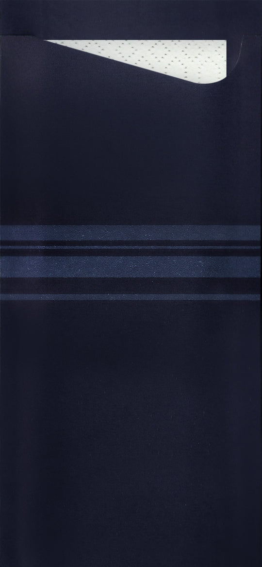 Pochetta Navy Blue Classic Stripes Cutlery Pouch with 2ply Napkin 500/Box Code 266-5